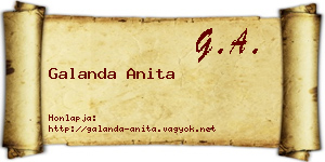 Galanda Anita névjegykártya